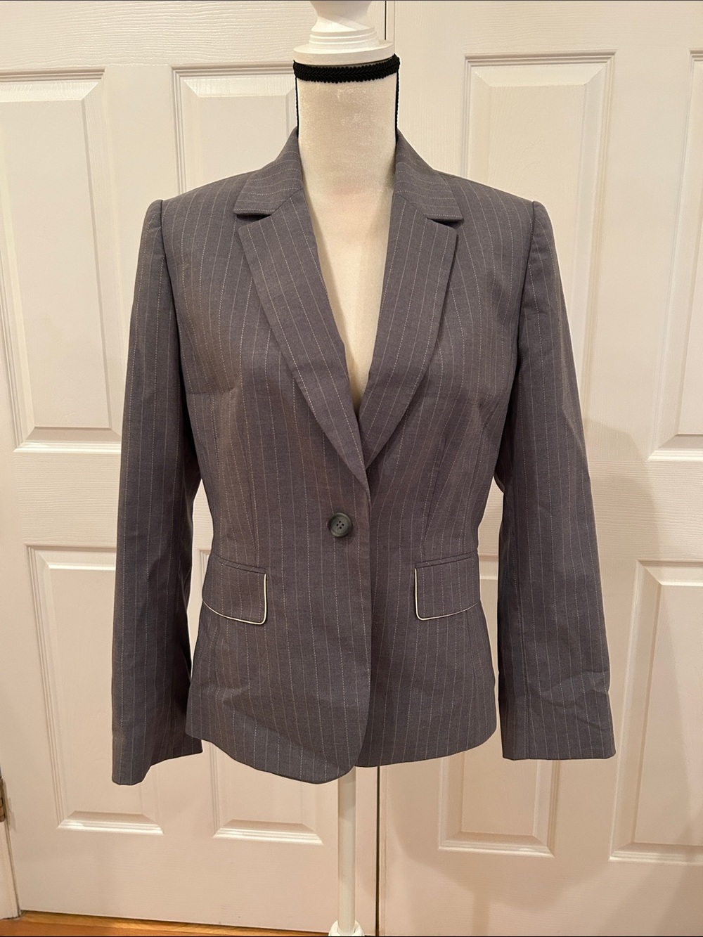 Tailored Gray Pinstripe Single-Button Suit